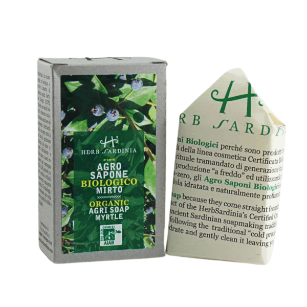 Organiczne kojące mydło w kostce z mirtu 100g - obrazek 2
